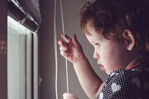 Baby opening blinds