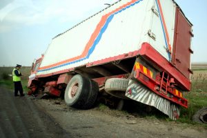 Accident with a truck on the road