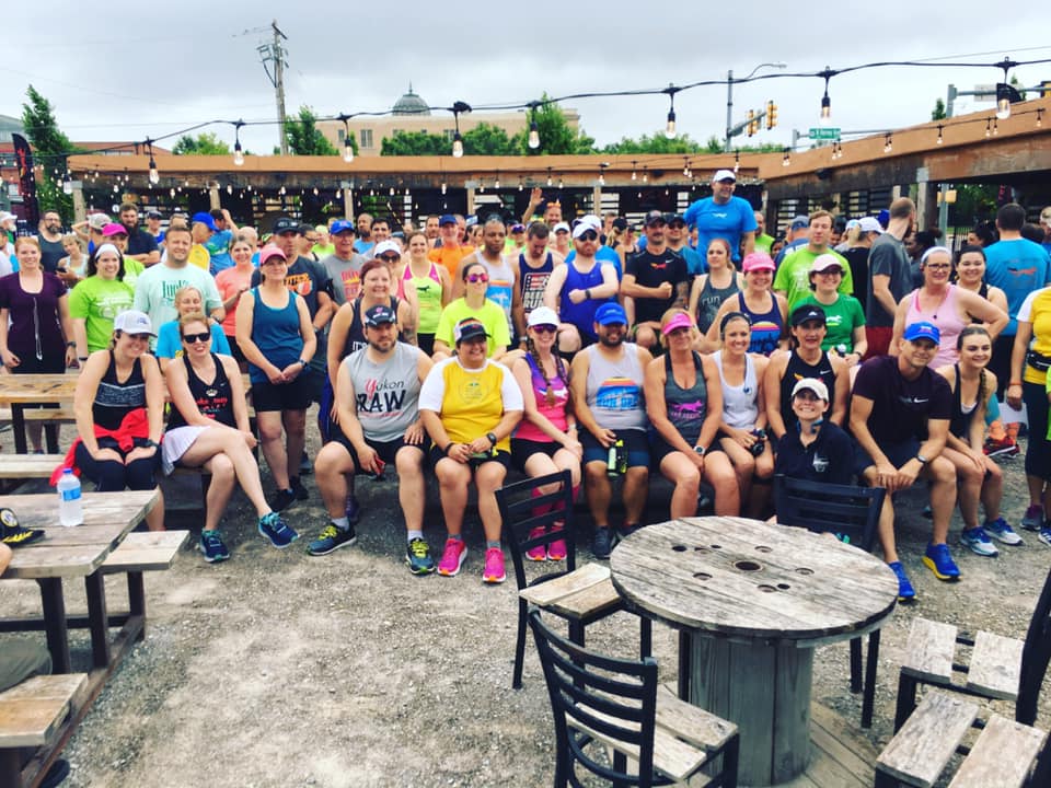 Participants in the Global Running Day Social Run to benefit Oklahoma City's Homeless Alliance.