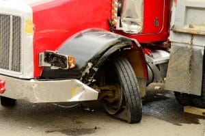 blown out tire on a big truck