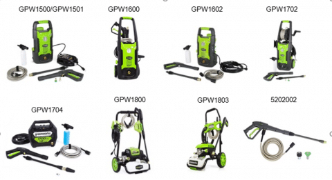 The Weekly Recall: Greenworks and Powerworks Pressure Washer and Goal Zero Recalls Power Cables 1 Greenworks pressure washer
